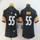 Women Nike Pittsburgh Steelers #55 Devin Bush black Color Rush Limited Jersey