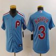 Youth Nike Philadelphia Phillies #3 Bryce Harper skyblue throwback majestaic baseball jersey
