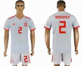 2018 World cup Spain team #2 ODRIOZOLA white soccer jersey away
