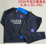2025-2026 Paris Saint-Germain club black soccer uniforms with Long Trousers B25122