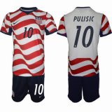 2026 World Cup United States team #10 PULIDIC white red black soccer jerseys home