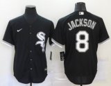 Chicago White Sox #8 Bo Jackson black majestic baseball Jersey-BD