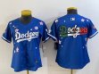 Youth 2025 Nike Los Angeles Dodgers blank blue fashion majestic baseball jerseys Sakura plate 02