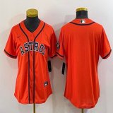 Women Nike Houston Astros blank orange baseball jerseys -BD