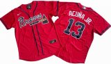 Atlanta Braves 13# Ronald Acuna Jr. Nike Red Home Replica Player Name Jersey