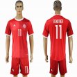 2016 Denmark national team BENDTNER #11 red soccer jerey home