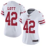 Women 49ers #42 Ronnie Lott nike white Color Rush Limited Jersey