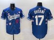 2025 Nike Los Angeles Dodgers #17 Shohei Ohtani blue fashion majestic baseball jerseys Sakura plate
