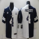 Nike Dallas Cowboys #4 Dak Prescott white blue Split Color Rush Limited Jersey-BD