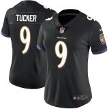 Women Baltimore Ravens #9 Tucker Nike black Color Rush Limited Jersey