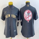 Women Nike New York Yankees blank gray majestic baseball Jerseys-BD 01