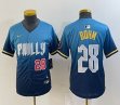 Youth Nike Philadelphia Phillies #28 Bohm skyblue majestaic baseball jersey city version-BD 02