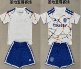 2026-2027 Santiago club white blue kids soccer jerseys away