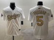 2025 Nike Los Angeles Dodgers #5 Freddie Freeman white gold fashion majestic baseball jerseys 05