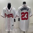 Nike Atlanta Braves #23 Michael Harris II white new majestic baseball jersey-BD