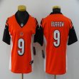 Women Nike Cincinnati Bengals #9 Joe Burrow orange Color Rush Limited Jersey