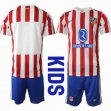 2025-2026 Atletico Madrid club red blue kid soccer jerseys home