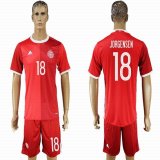 2016 Denmark national team JORGENSEN #18 red soccer jerey home