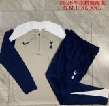 2025-2026 Tottenham Hotspur Club gray navy soccer uniforms with Long Trousers B25117