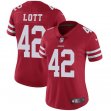 Women 49ers #42 Ronnie Lott nike red Color Rush Limited Jersey