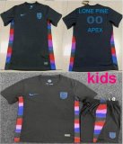 custom 2025-2026 England team black kid soccer jerseys away