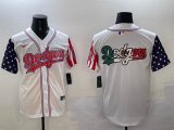 2025 Nike Dodgers white usa flag baseball jerseys Joint name 01