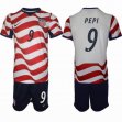 2026 World Cup United States team #9 PEPI white red black soccer jerseys home