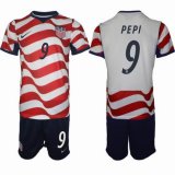 2026 World Cup United States team #9 PEPI white red black soccer jerseys home