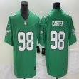 Nike Philadelphia Eagles #98 Jalen Carter Green throwback Color Rush Limited Jersey -BD