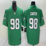 Nike Philadelphia Eagles #98 Jalen Carter Green throwback Color Rush Limited Jersey -BD