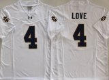Norte Dame Fighting Irish #4 Jeremiyah Love white college football jerseys