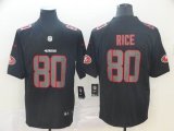 Nike San Francisco 49ers #80 Jerry Rice black hyphenation style Color Rush Limited Jersey