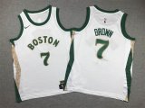 Youth Nike Boston Celtics #7 Jaylen Brown white nba basketball jerseys city version