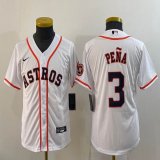 Youth Nike Houston Astros #3 Jeremy Pena white majestic baseball jerseys-BD 01