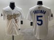2025 Nike Los Angeles Dodgers #5 Freddie Freeman white gold fashion majestic baseball jerseys 04