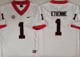 Georgia Bulldogs #1 Etienne white college football jerseys
