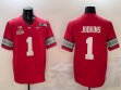 Ohio State Buckeyes #1 Quinshon Judkins red college football jerseys with 2025 championship patch