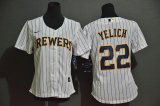 Women Nike Milwaukee Brewers #22 Christian Yelich white majestic baseball Jersey