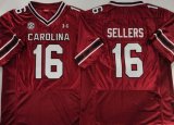 South Carolina Gamecock #16 LaNorris Sellers red college football jerseys
