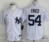 New York Yankees #54 Max Fried White majestic baseball Jersey
