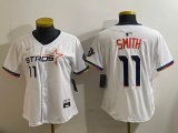 Women Houston Astros #11 Smith white majestic baseball jerseys Joint name