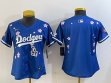 Youth 2025 Nike Los Angeles Dodgers blank blue fashion majestic baseball jerseys Sakura plate 01