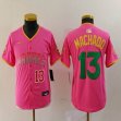 Youth Nike Pittsburgh Pirates #13 Manny Machado pink MLB Baseball jerseys Joint name-BD 02