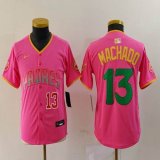 Youth Nike Pittsburgh Pirates #13 Manny Machado pink MLB Baseball jerseys Joint name-BD 02