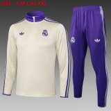 2025-2026 Real Madrid club beige purple soccer uniforms with Long Trousers B2536.jpg