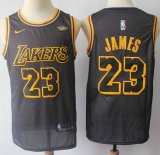 Nike Los Angeles Lakers 23 LeBron James black fashion basketball jersey