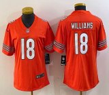 Women Nike Chicago Bears #18 Caleb Williams Orange Color Rush Limited Jersey