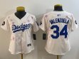Youth 2025 Nike Los Angeles Dodgers #34 Fernando Valenzuela beige fashion majestic baseball jerseys Sakura plate 01
