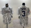 Nike New York Yankees #3 Babe Ruth gray baseball jerseys Joint name-BD