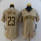 Women Nike San Diego Padres #23 Fernando Tatis Jr. brown majestic baseball jersey